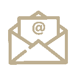 Icono de un sobre con un símbolo de correo electrónico, representando la comunicación digital y el correo electrónico.