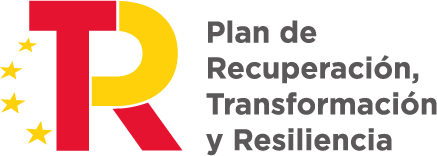 Logo del Plan de Recuperación, Transformación y Resiliencia, que simboliza los esfuerzos de revitalización económica y social en España.